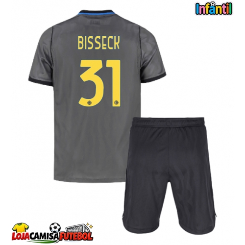 Camisa de Futebol Inter Milan Yann Bisseck #31 Equipamento Alternativo Infantil 2026-27 Manga Curta (+ Calças curtas)